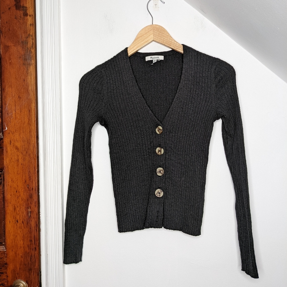 MADEWELL Shrunken Ribbed Cardigan Sweater Size XS